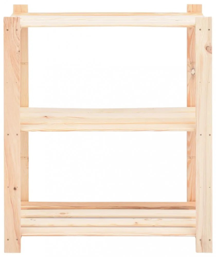 10 db 3-szintes tömör fenyőfa tárolópolc 150 kg 80 x 38 x 90 cm