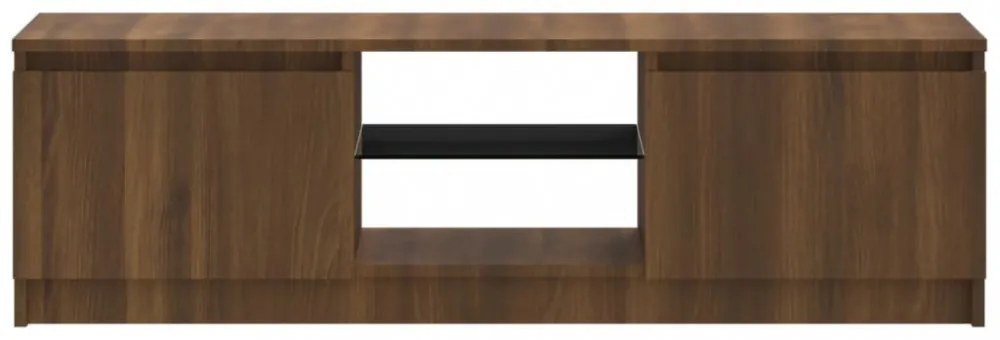 barna tölgyszínű TV-szekrény LED-lámpákkal 120x30x35,5 cm