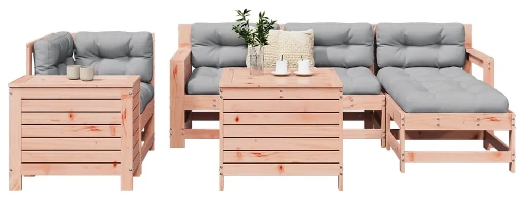 vidaXL 7 részes tömör duglászfenyő kerti kanapészett