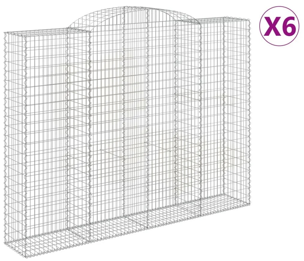 6 db íves horganyzott vas gabion kosár 300x50x220/240 cm