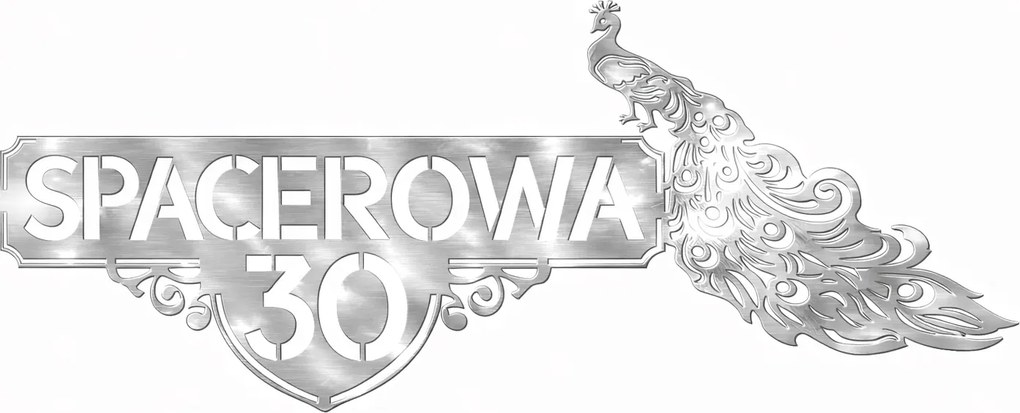 Címtábla Paw rozsdamentes acél 95x36cm házszám utca Cnc lézer