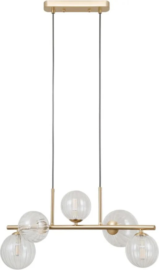 ITALUX PND-40717-5-HBR TOLEDO Modern Függesztett Lámpa Átlátszó, Arany G9 IP20