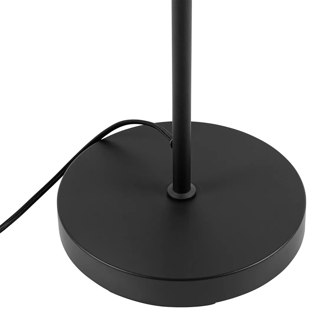 Fekete Art Deco állólámpa füstüveggel - Bizle