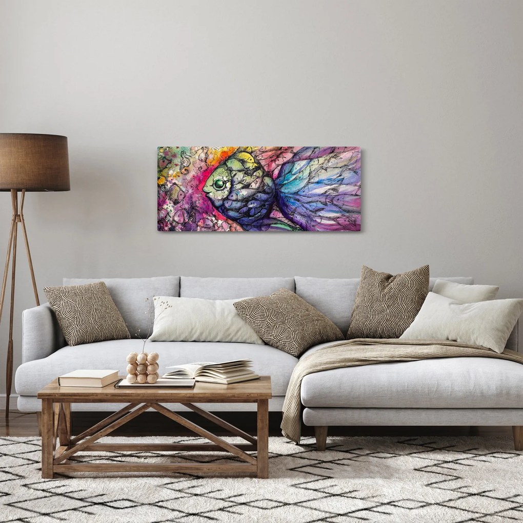 Kép - színes hal (120x50 cm)