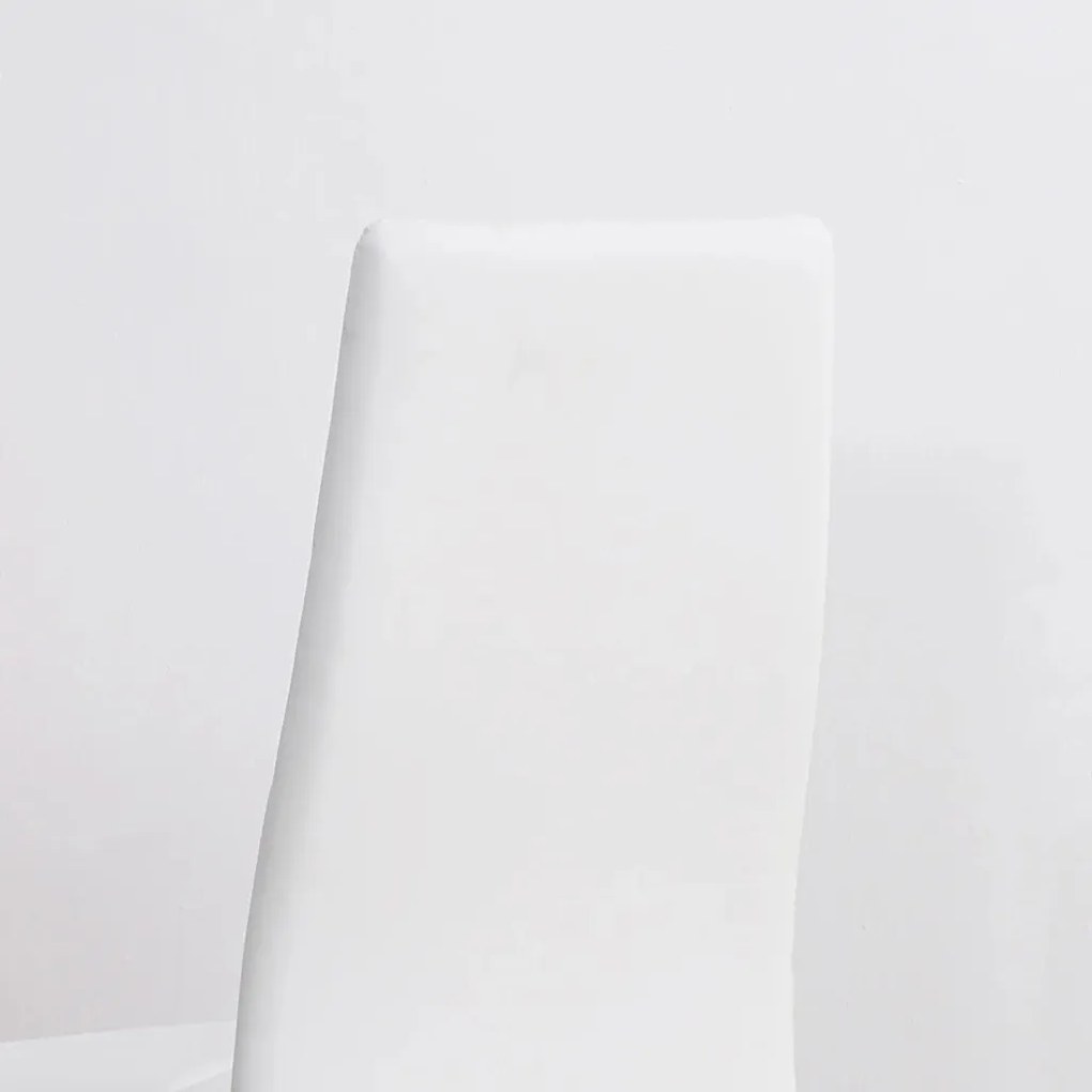 Szék szett 4 darabos, étkezőszékek, konyhai székek, 41 cm x 50 cm x 97 cm, fehér