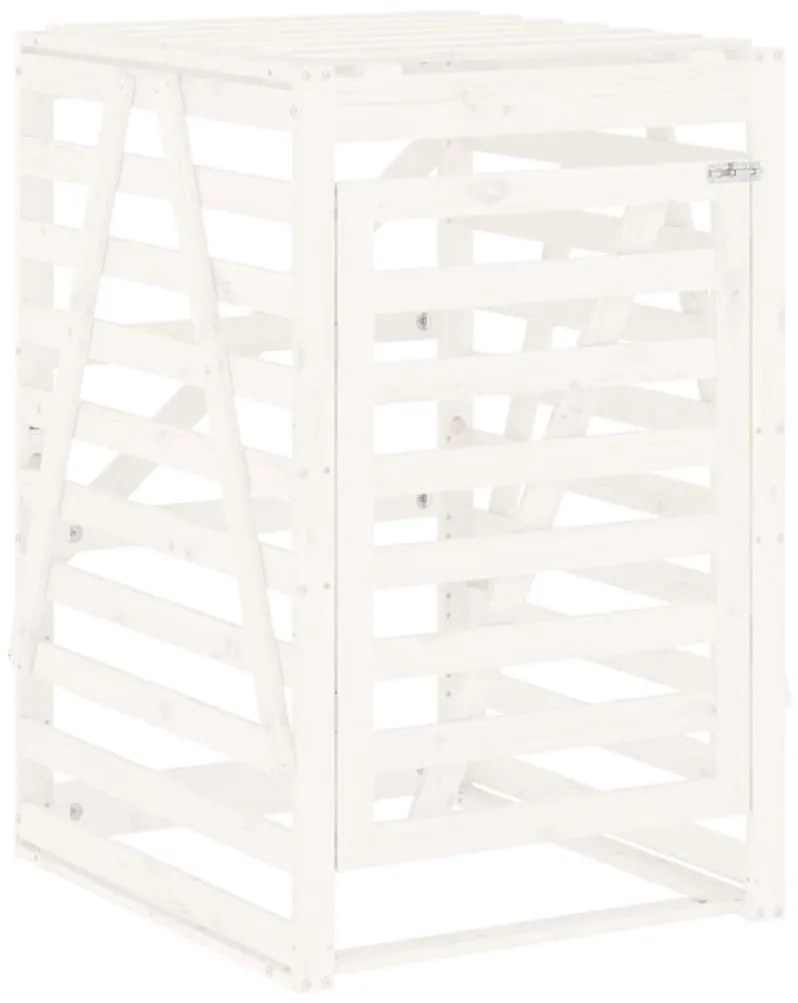 fehér tömör fenyőfa szemeteskuka tároló 84x90x128,5 cm