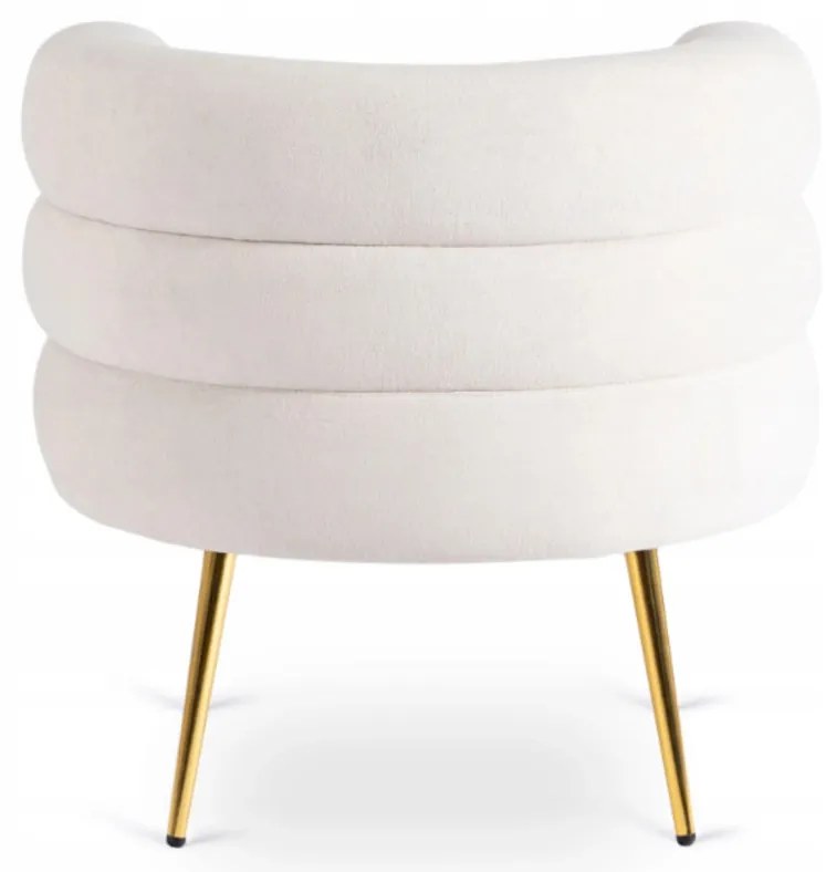 Designer Fotel Krém Bouclé Szövettel. PRESTON