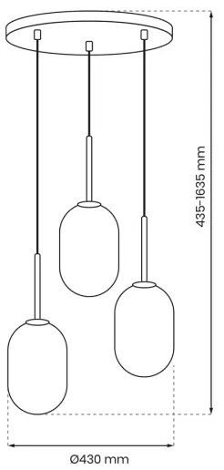 Csillár zsinóron ALIAS 3xE14/40W/230V arany