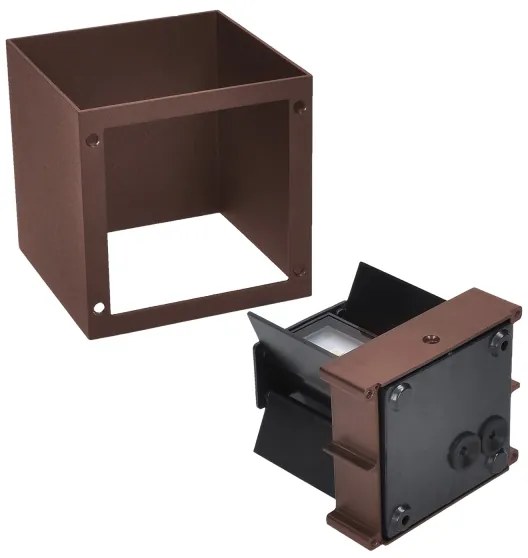 Brilagi - CUBE LED kültéri fali lámpatest, 6W, 230V, barna, IP54