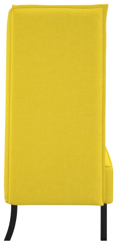 magas háttámlás kanapé világos sárga 109x56x121 cm szövet