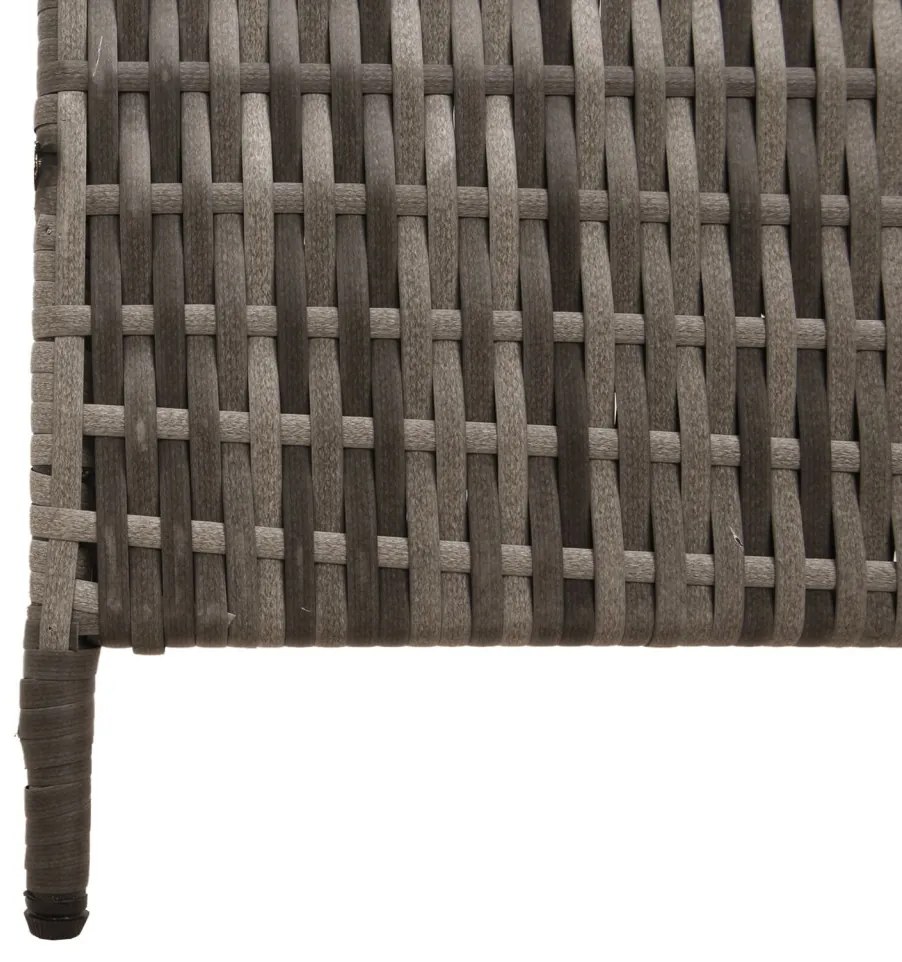 4 Paneles Összecsukható Szobaelválasztó Szürke 195x180 cm Poli Rattan