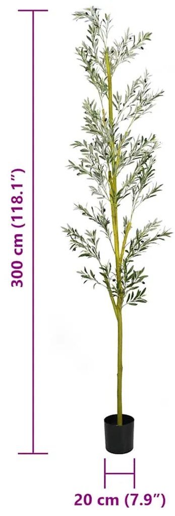 zöld mesterséges olajfa 1000 levél 300 cm