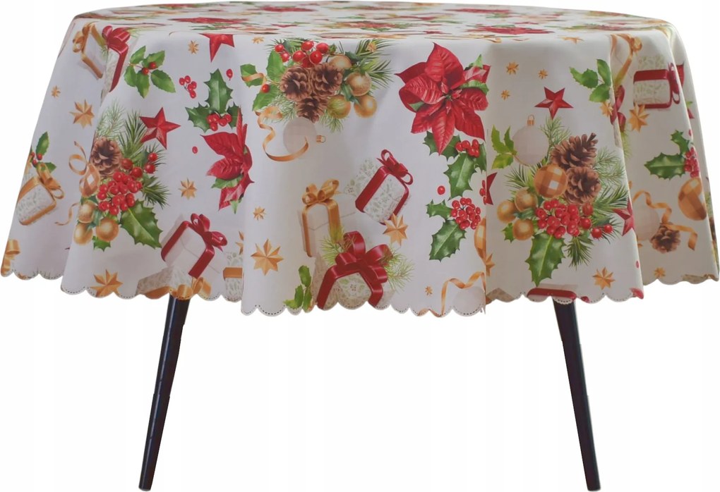 Abrosz Foltálló Kör Fehér 140 CM Csillag Karácsony Kerek