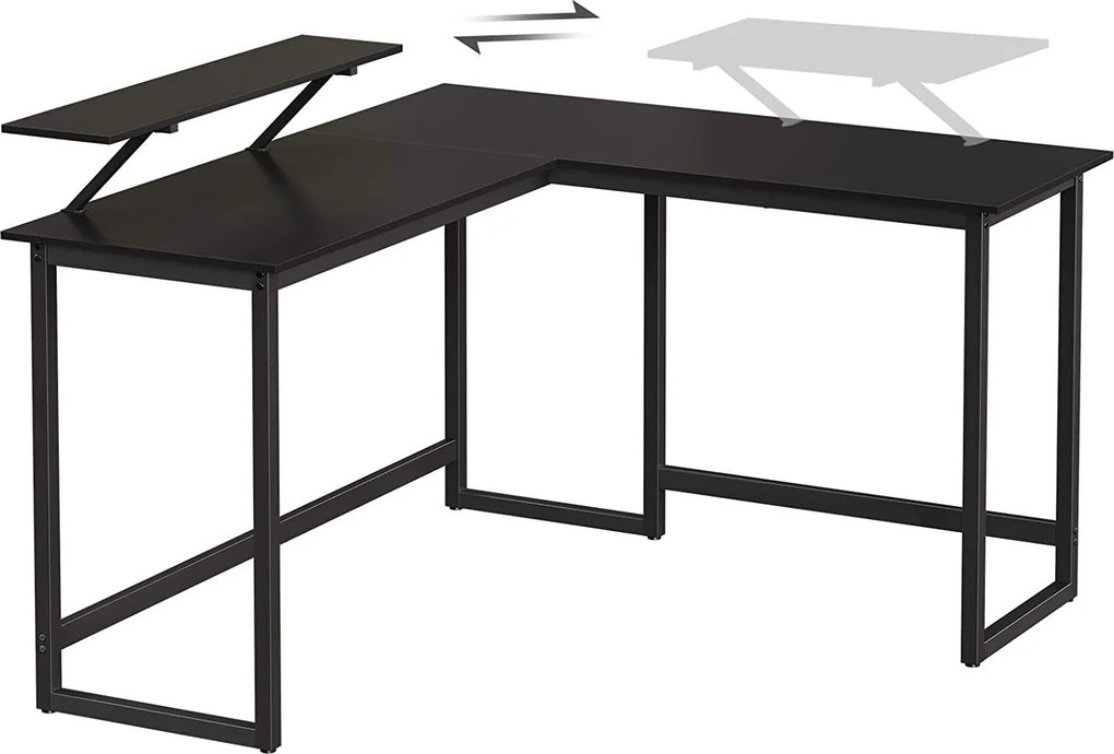 Sarok íróasztal, l alakú számítógép asztal monitor állvánnyal
