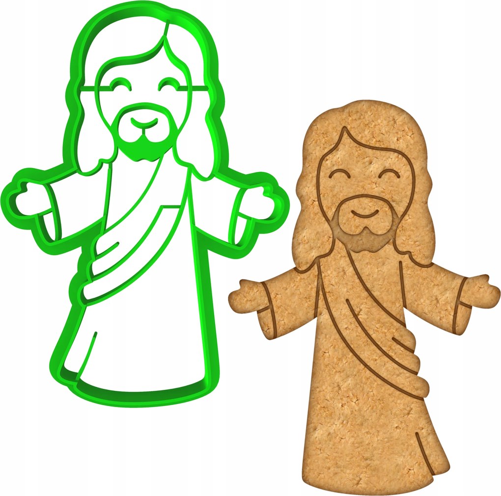 Húsvéti Forma Mézeskalács lyukasztó Húsvétra Jézus 10cm