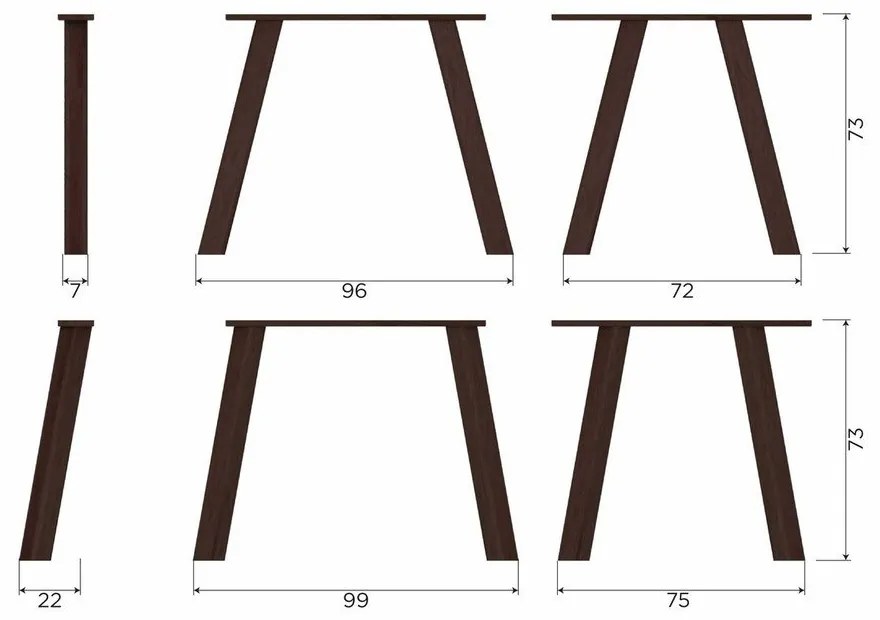 Tölgyfa étkezőasztal 100x180 cm Tablo – WOOOD