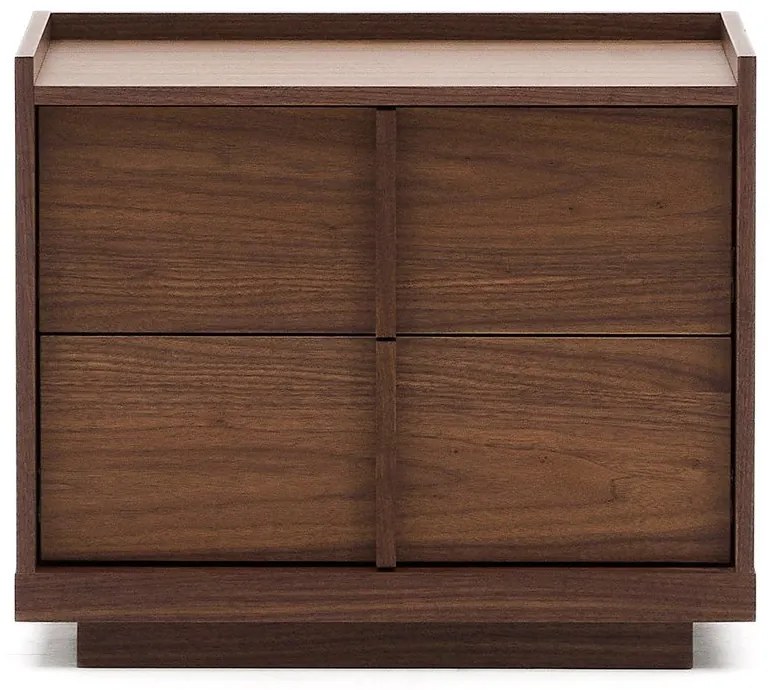 Sötétbarna éjjeliszekrény diófa dekorral Onix – Kave Home