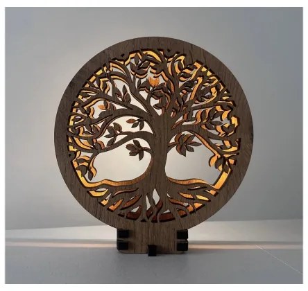 Li-Go 23648/DUB2 - Dimmelhető LED asztali dekoráció LED/12W/230V 30x31 cm tölgy