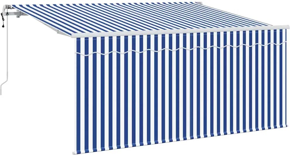 vidaXL Behúzható napellenző Kék és Fehér 300 x 200 cm