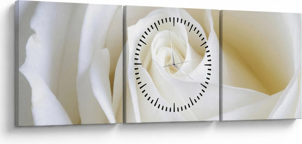 Egy fehér rózsa képe (órával) (90x30 cm)