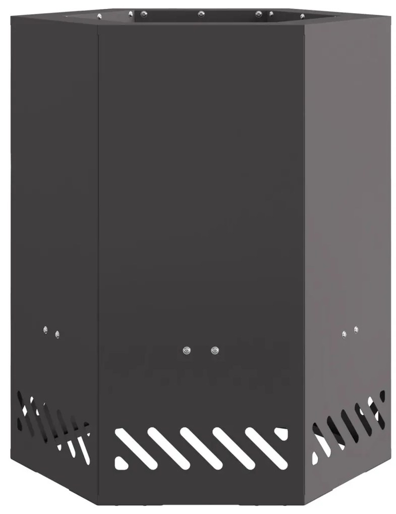 Füstmentes Tűzrakó Heptagon Fekete 38x38x51 cm Acél