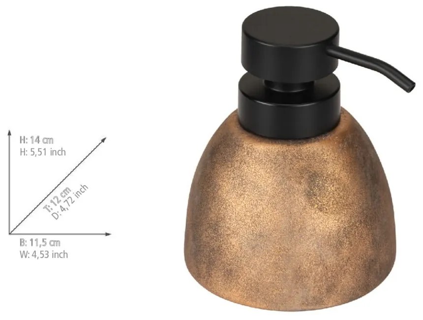 Bronzszínű kerámia szappanadagoló 300 ml Tremea – Wenko
