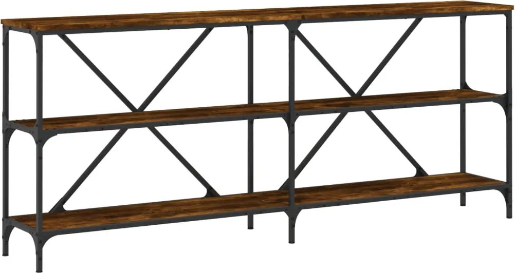 vidaXL füstös tölgy színű szerelt fa és vas tálalóasztal 180x30x75 cm