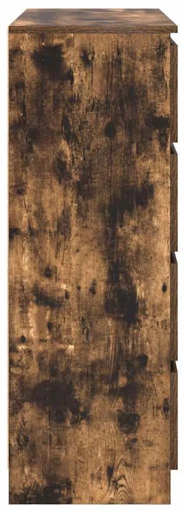 füstös tölgy színű szerelt fa tálalószekrény 100x35x99 cm