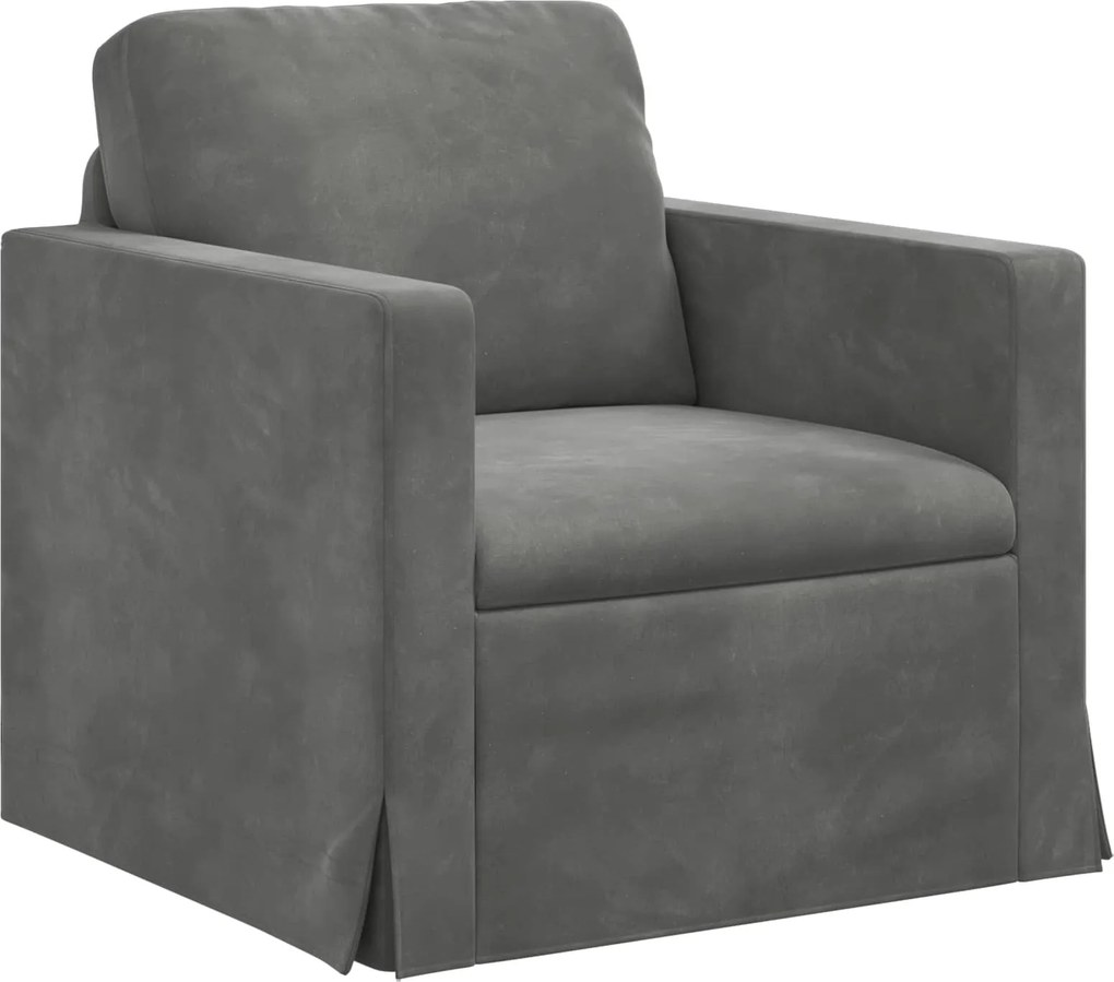 vidaXL Kanapé Sötétszürke 78 x 78 x 80 cm Bársony