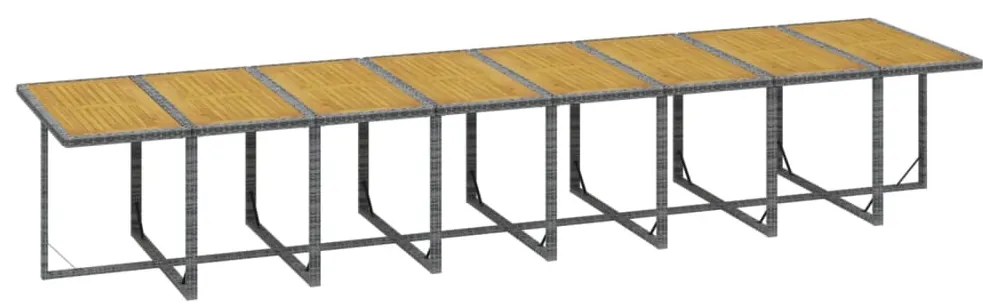 21 részes szürke polyrattan kerti étkezőgarnitúra párnákkal