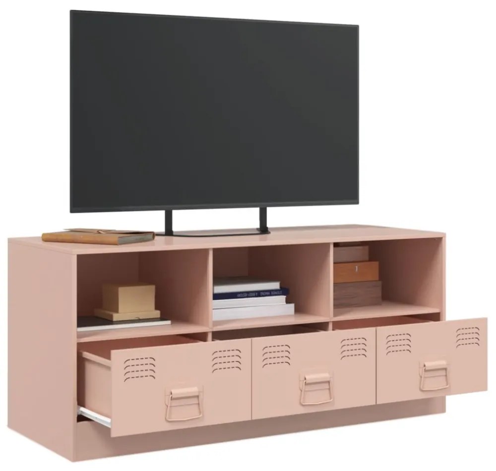 rózsaszín acél TV-szekrény 99 x 39 x 44 cm
