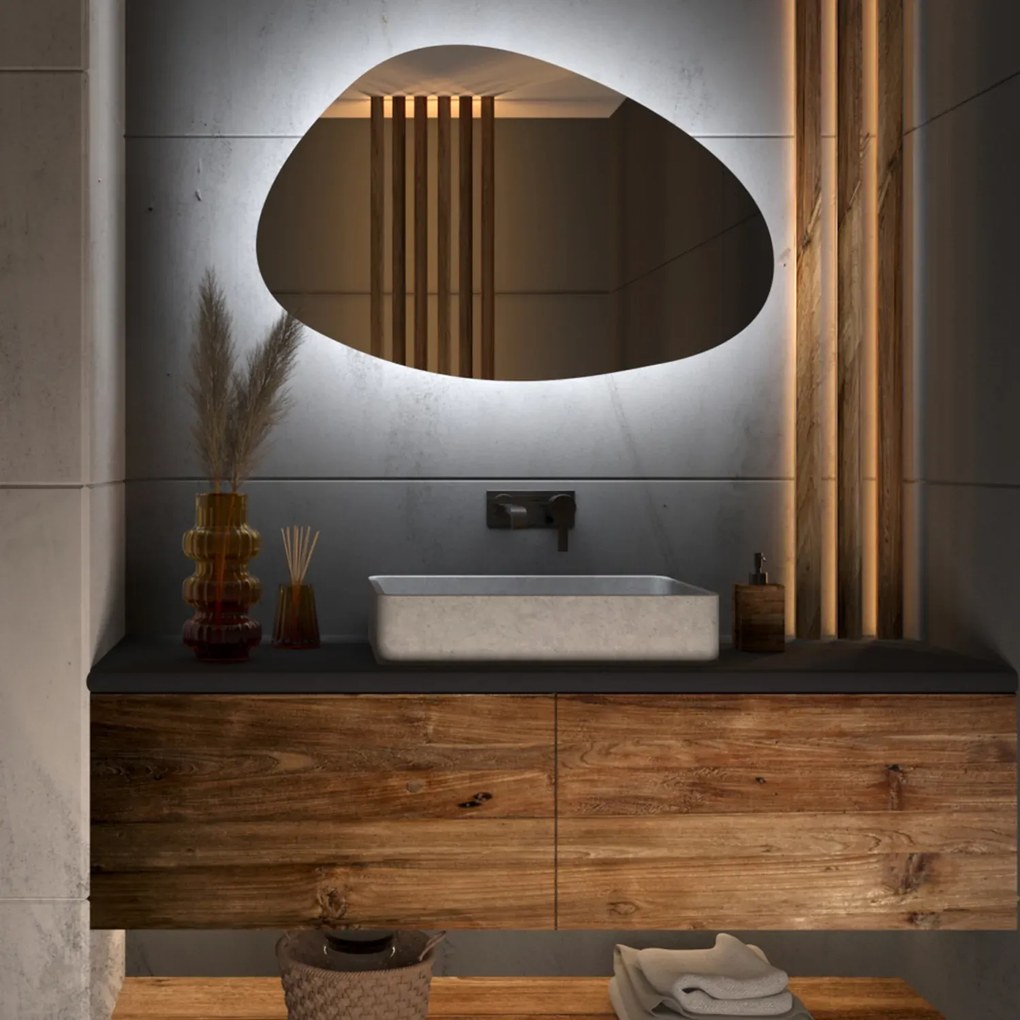 Atipikus tükör LED világítással G8