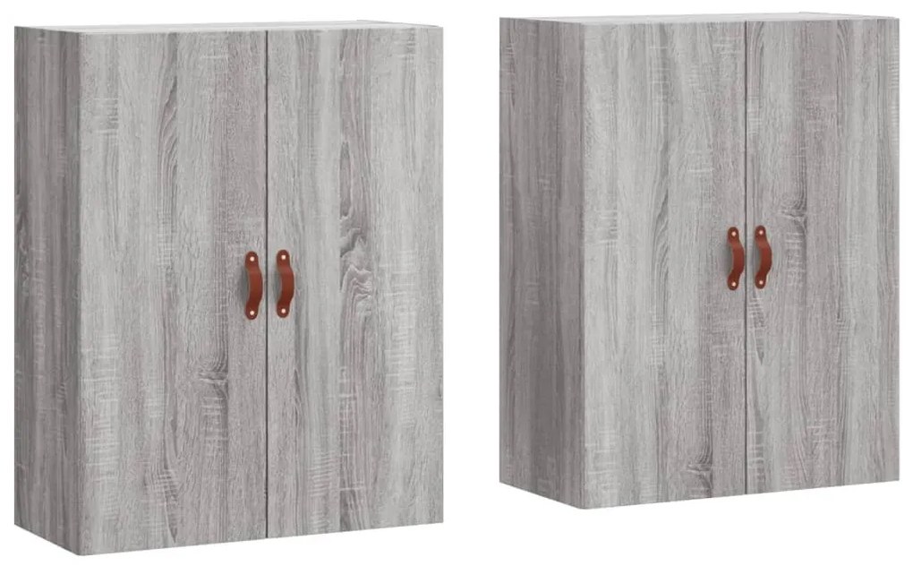 2 db szürke sonoma színű fali szekrény 69,5 x 34 x 90 cm