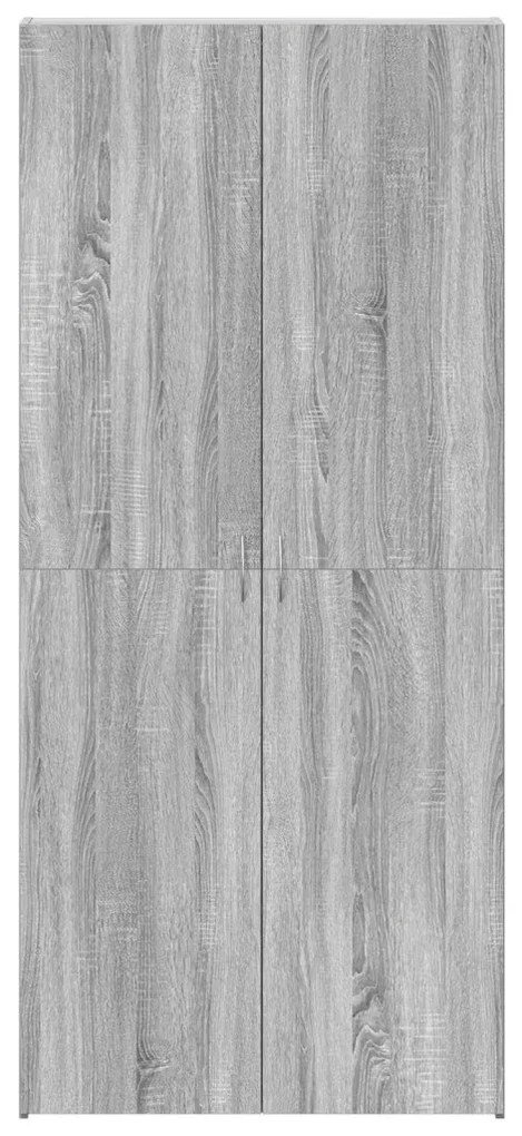 Cipőtároló Szürke Sonoma 80x35,5x180 cm Mérnöki Fa
