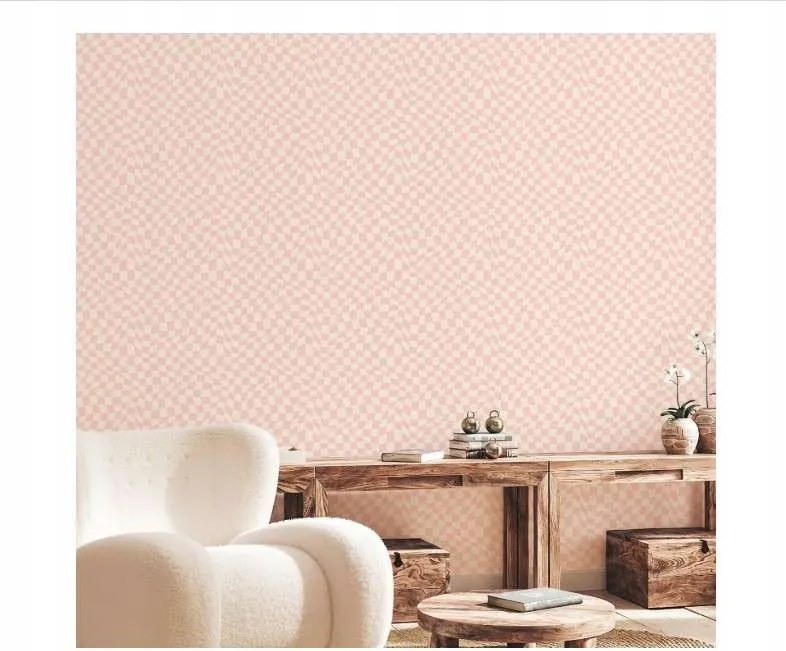 Öntapadós tapéta bútor furnér vízálló 40x100cm rózsaszín-fehér