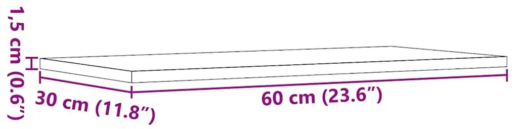 4 db kézműves tölgy színű szerelt fa fali polc 60 x 30 x 1,5 cm