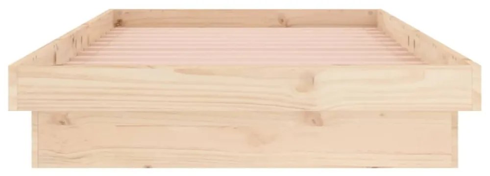 egyszemélyes tömör fa LED-es ágykeret 90 x 190 cm