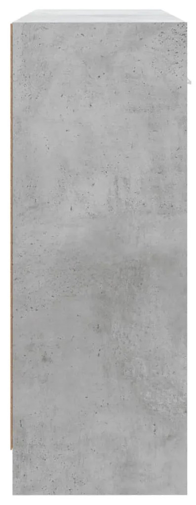 betonszürke szerelt fa tálalószekrény 91x28x75 cm