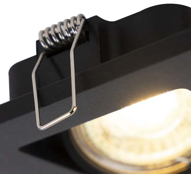 Modern, okos, süllyesztett spotlámpa fekete, 2 db Wifi GU10-zel - Qure