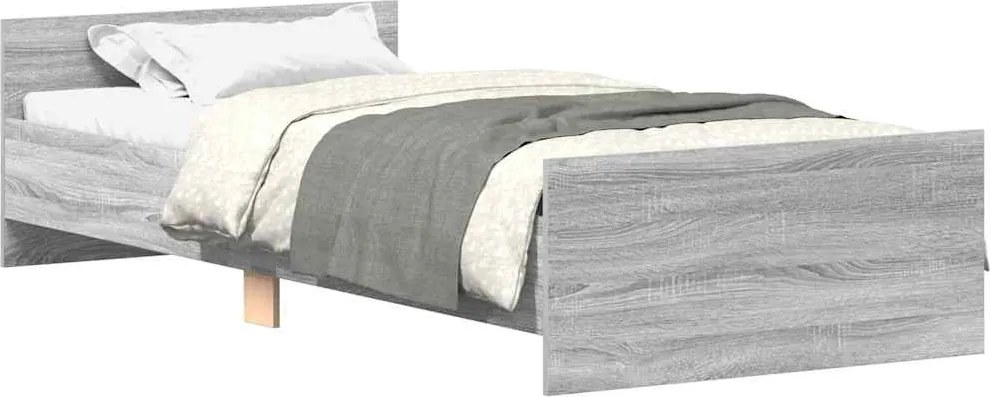 vidaXL sonoma tölgyszínű szerelt fa ágykeret 100 x 200 cm