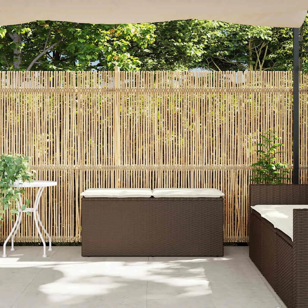 barna polyrattan kerti pad párnával 110x40x44 cm
