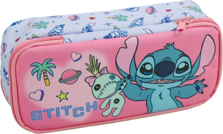 Disney Lilo és Stitch, A csillagkutya Scrapbook 2 rekeszes tolltartó 26 cm