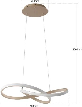 Brilagi - LED, fényerőszabályozható kábeles függőlámpa INFINITY LED/55W/230V 50x50 cm bézs + távirányító