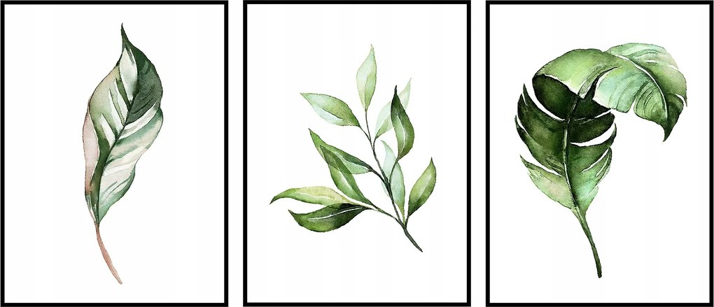 Triptichon Poszterek 70x100 szett 3 kép levelek