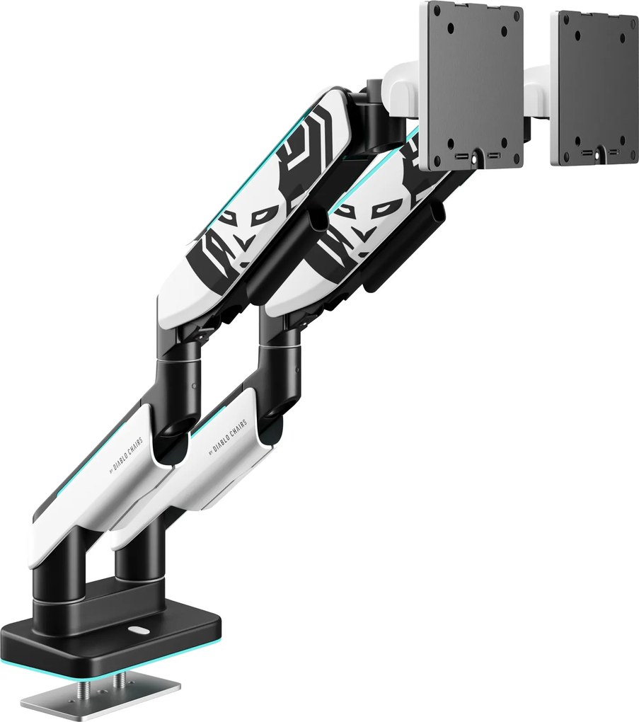 Dupla monitortartó 35" RGB fehér-fekete: Diablo X-Arm Dual