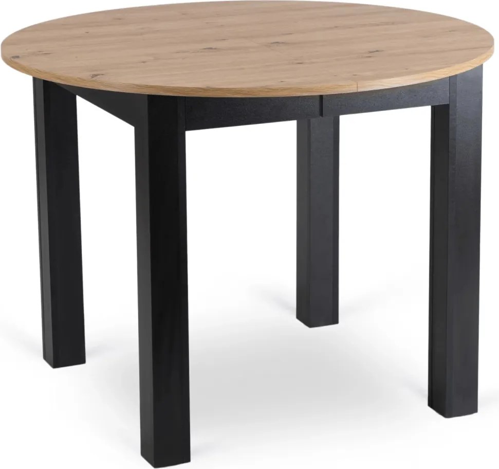 szett étkezőasztal HARRY 102-142 cm artisan tölgy/fekete és 6 szék PERU fekete
