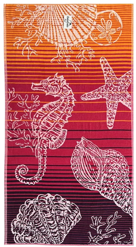 Ischia lila-narancs strandtörölköző