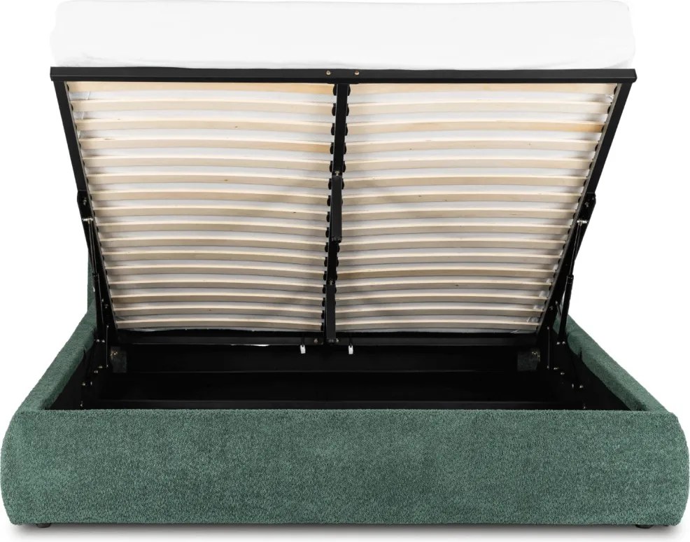 Łóżko 160x200 BRISTOL z Pojemnikiem Zielone Boucle