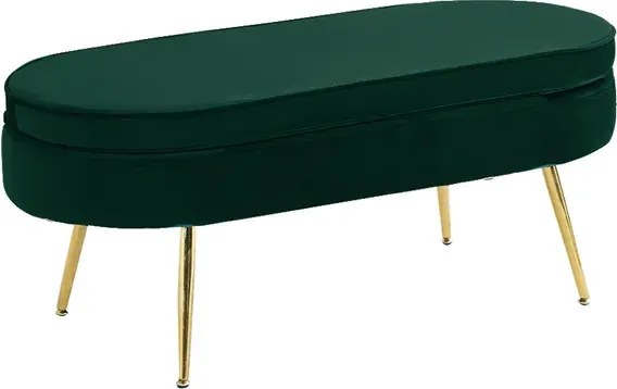 Luxus zsámoly/puff, smaragd Velvet szövet/króm arany, Art-deco, NOBLIN TABURET TYP 2