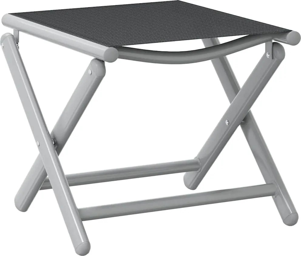 vidaXL fekete és ezüst textilén és alumínium összecsukható lábtartó